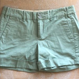 robin’s egg blue khaki cuffed shorts